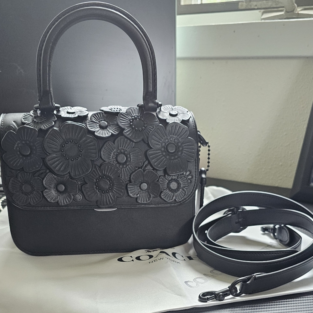 Coach Tea Rose Top Handle Rogue